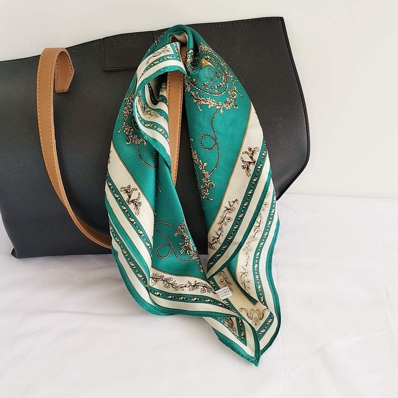 FONYVE 100% Mulberry Silk Scarfs for Women - Lightweight Square Satin Head Scarf - Small Silk Hair Scarf for Sleeping 21" x 21" - Image 4